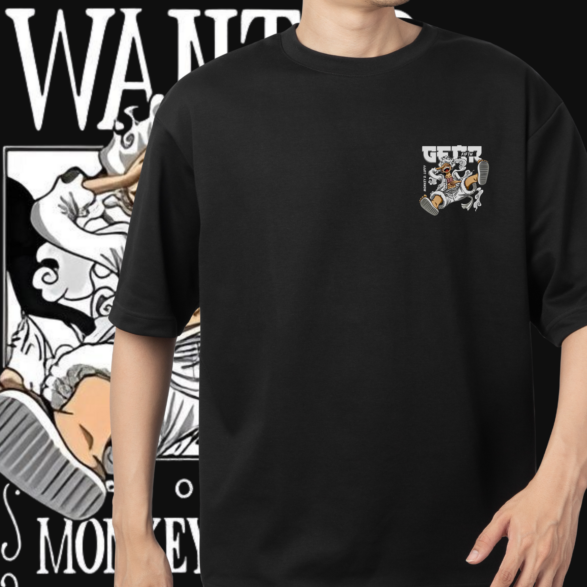 Gear Fifth & Anime Streetwear Apparel Acid Washed Oversized Tee