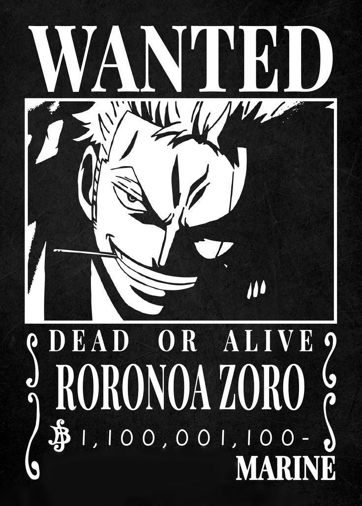 Roronoa Zoro “Wanted Poster” Oversized T-Shirt